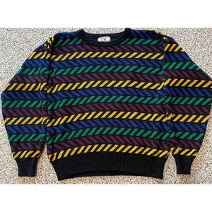 Vintage TJW by Mervyns Colorblock Striped Long Sleeve Sweater 90s Y2K Medium